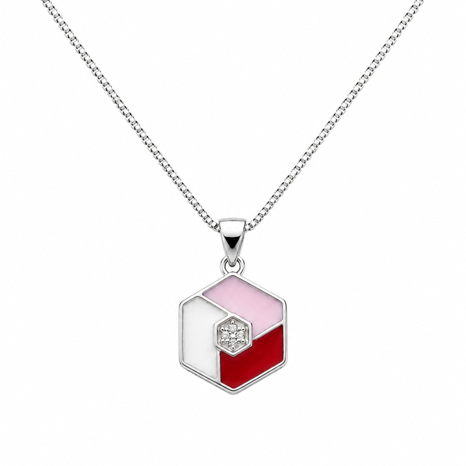 Tri-Color Origami 925 Silver Chain