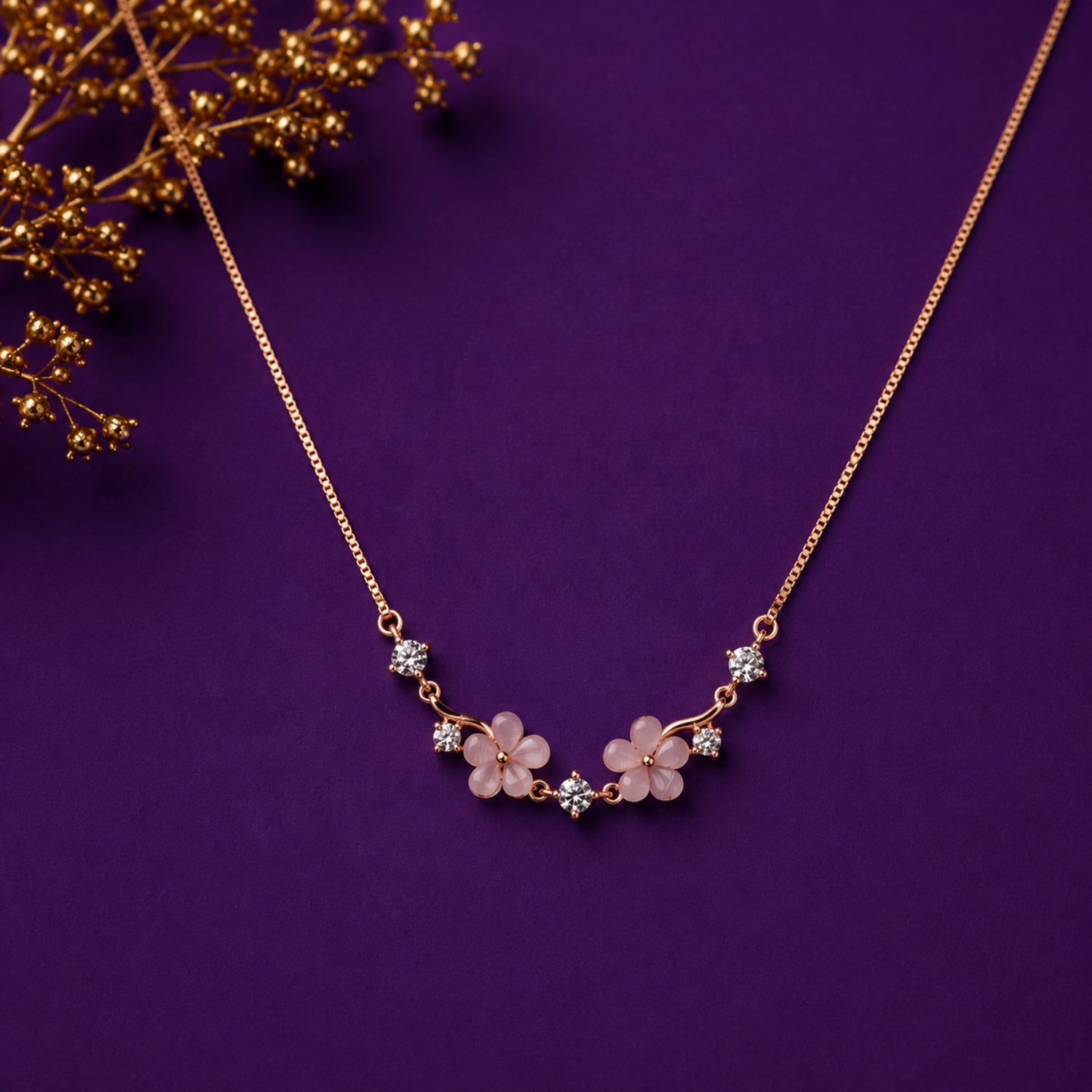 Blush Bloom 925 Silver Petite Chain
