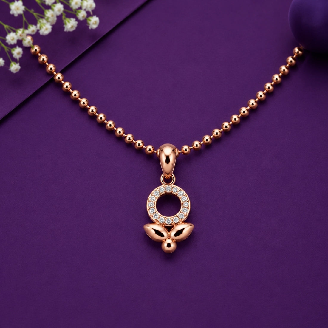 The Geometric Blossom 925 Silver Rose Gold Pendant