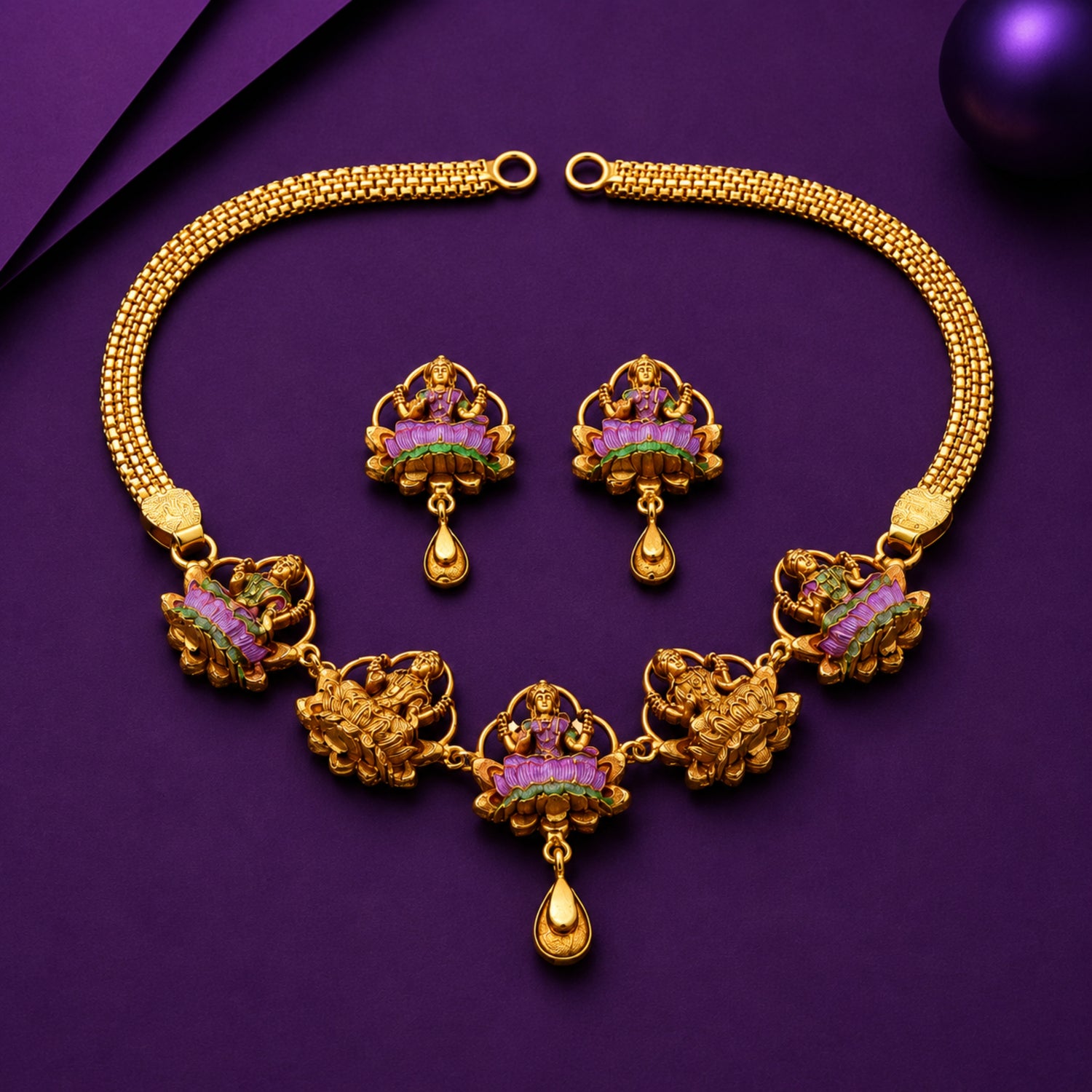 The Ashta Lakshmi Kamalam 925 Silver Choker Set