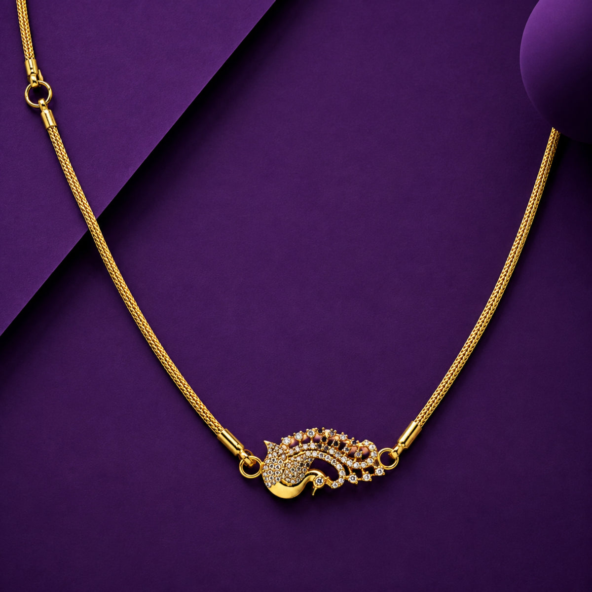 The Mayura Mudra 925 Sterling Silver Peacock Mugappu Chain