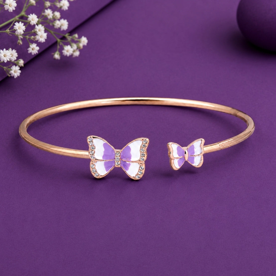 Lavender Flutter Rose Gold Butterfly Kada