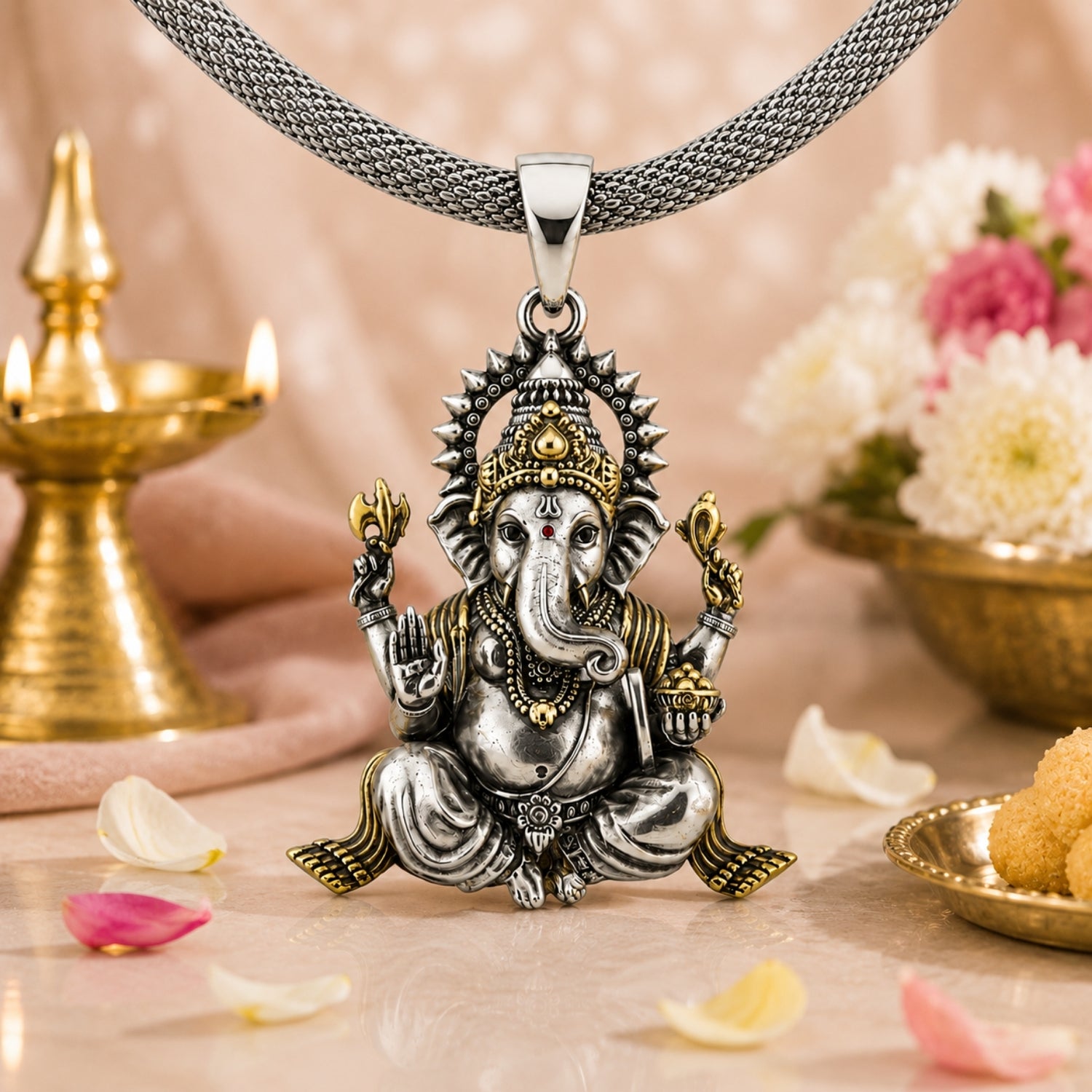 The Heritage Vinayaka Antique 925 Sterling Silver Pendant