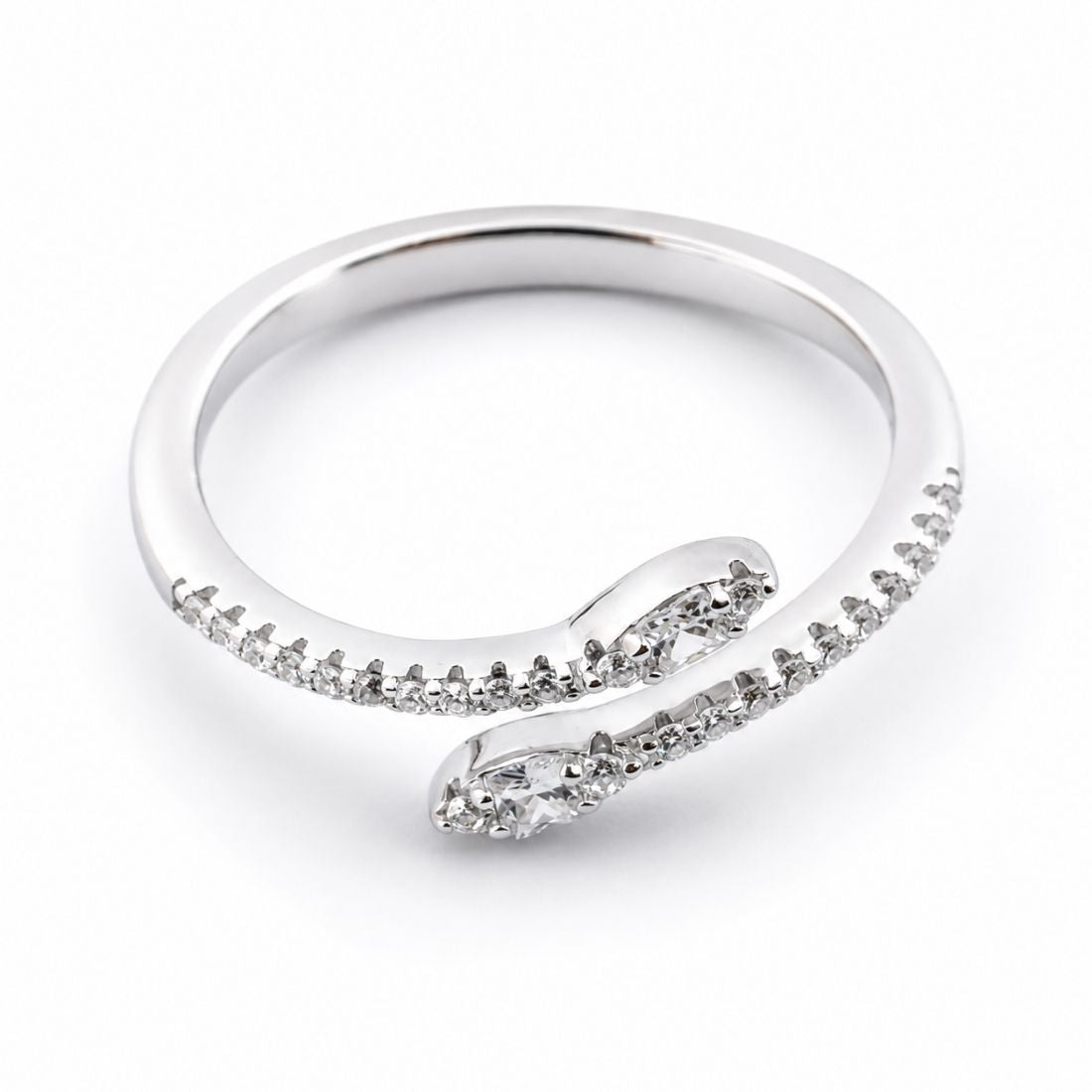 Sterling Silver Serpentine Bypass Wrap Ring