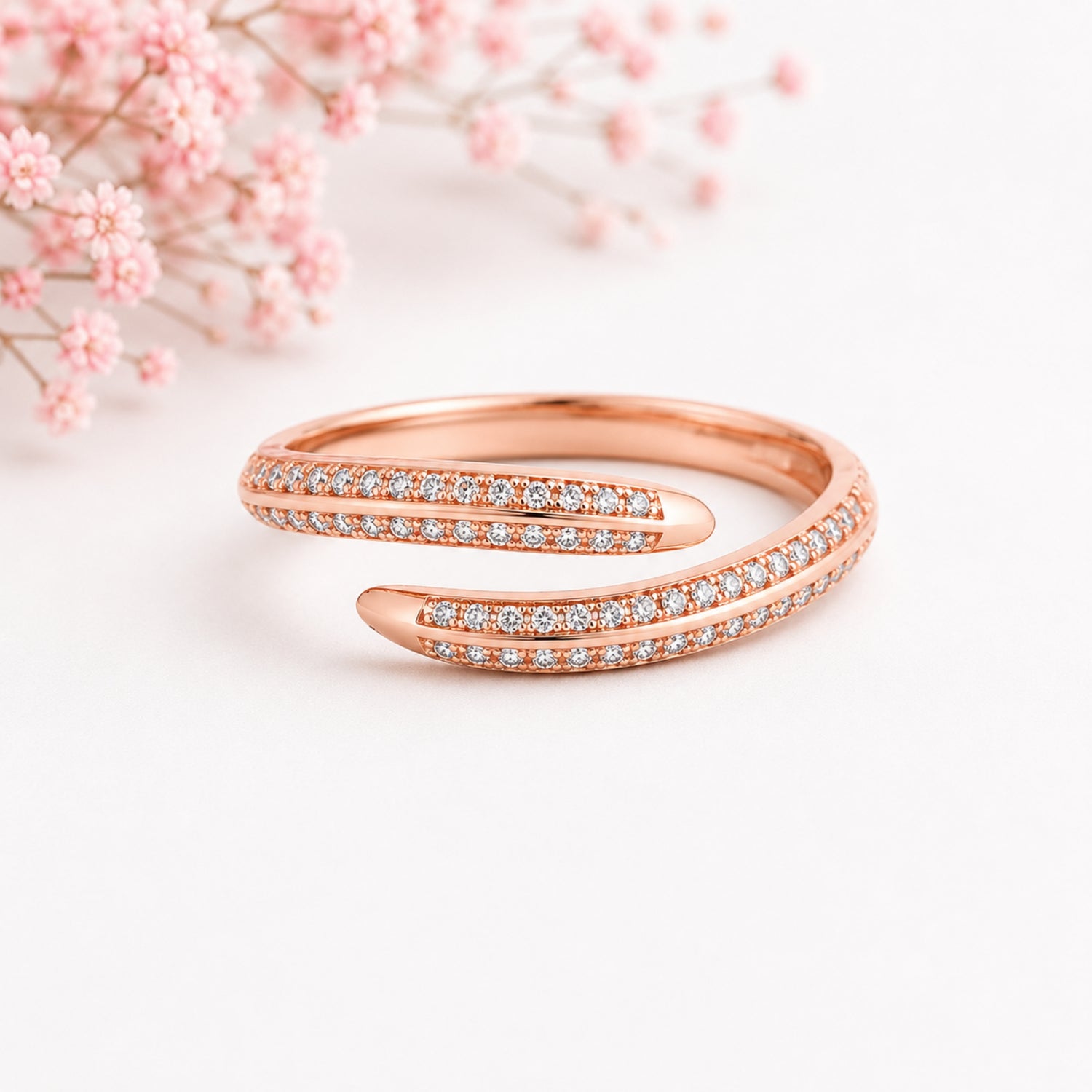 Blissful Wrap Spiral Pavé 925 Sterling Silver Ring