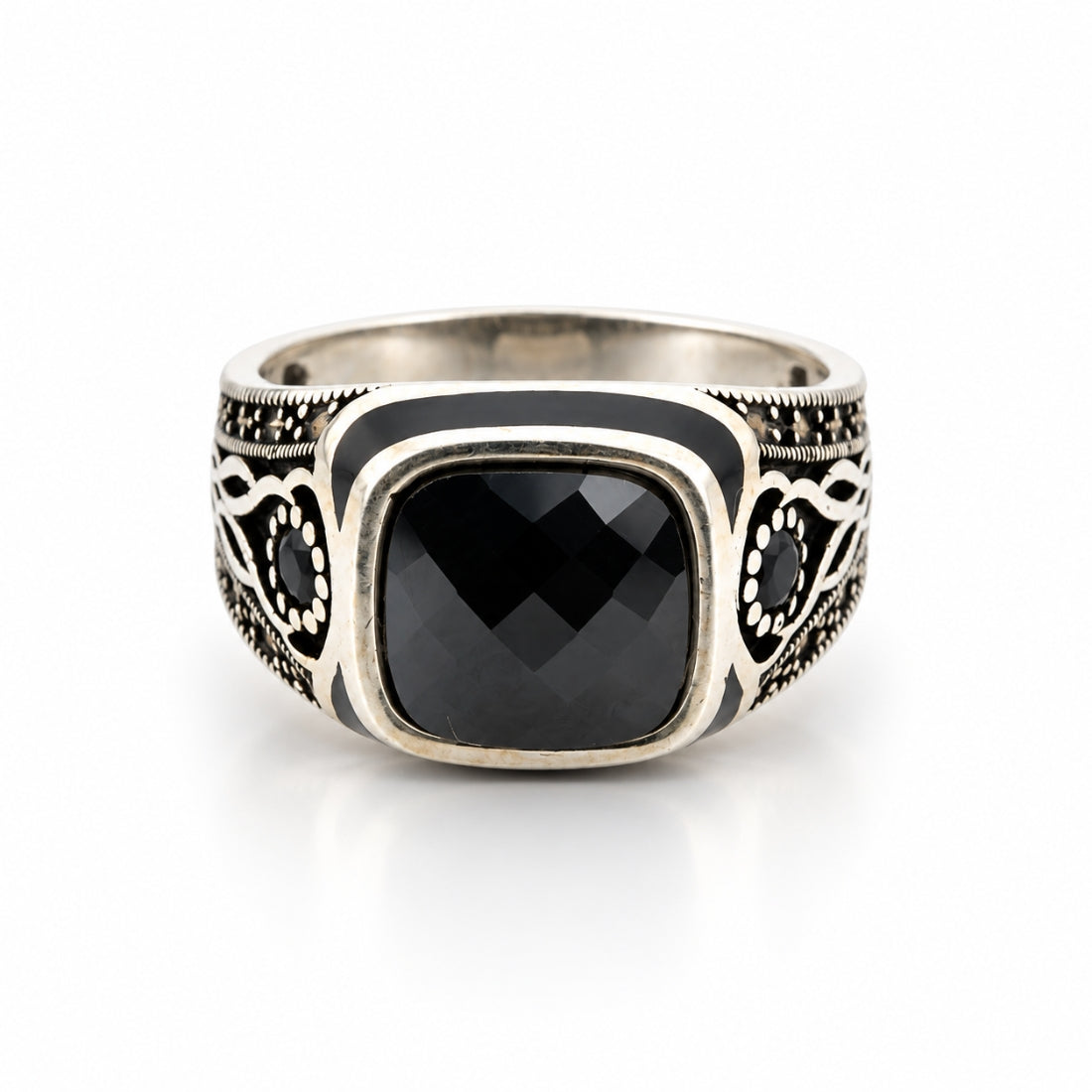 The Ottoman Eclipse Faceted Onyx Ring