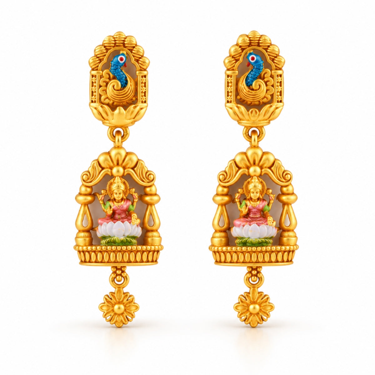 The Mayura Lakshmi Vaibhav 925 Silver Gold Plated Drops