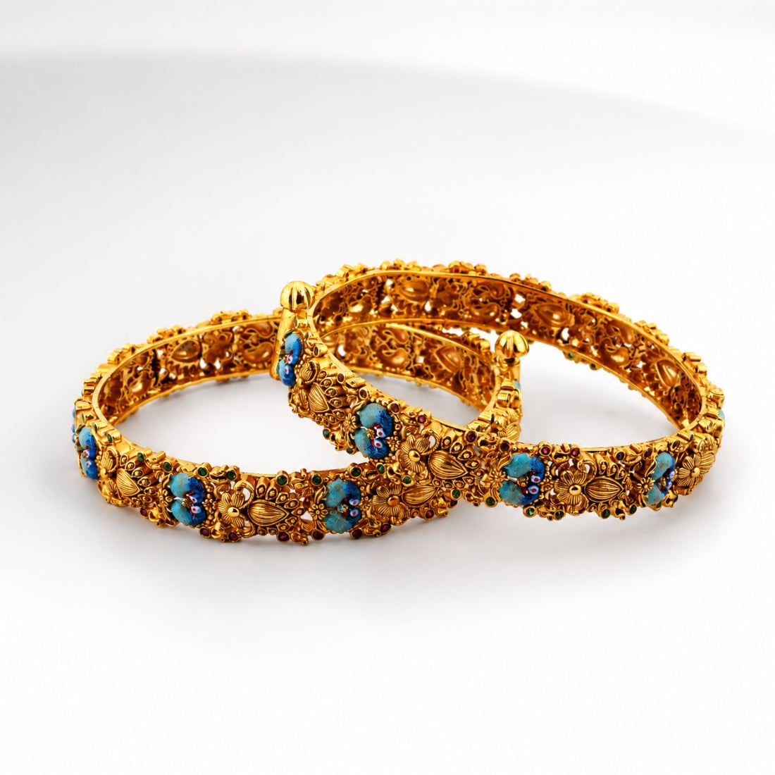 The Pankhuri Antique Turquoise Bangle