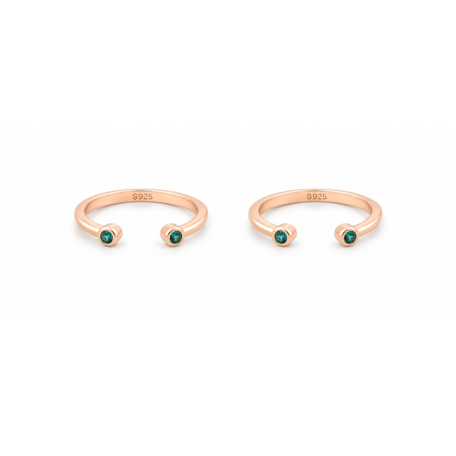 Emerald Cuff Minimalist Rose Gold Adjustable Toe Rings