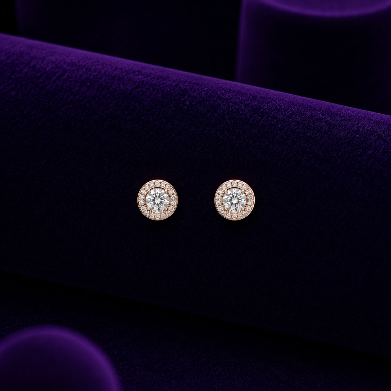 Celestial Halo Solitaire 925 sterling silver Studs