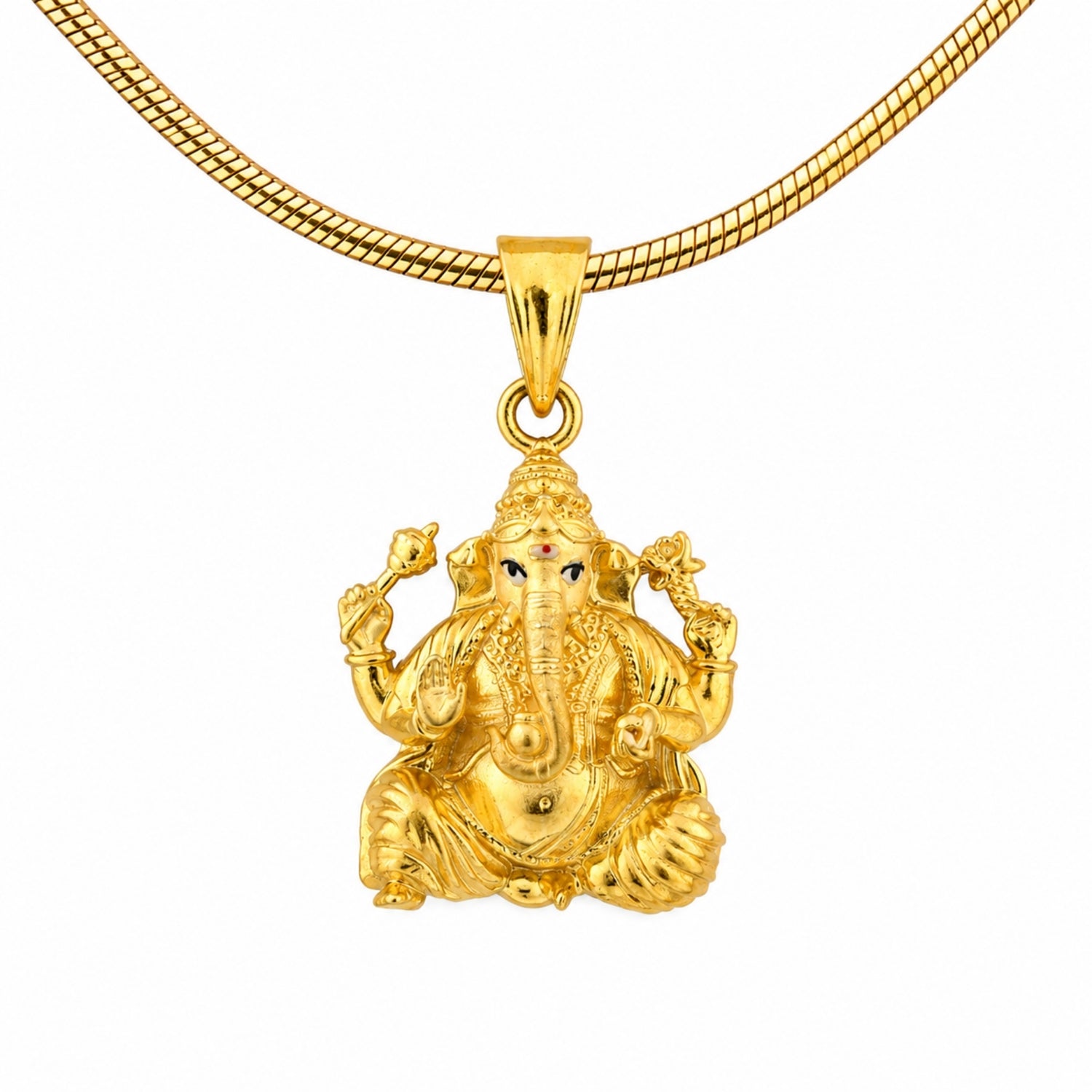 Divine Gold Plated 925 Silver Seated Vinayagar Pendant