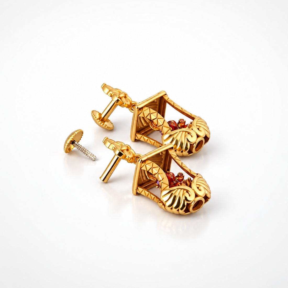 The Royal Lakshmi Mandapam Shrine Dangling Earrings