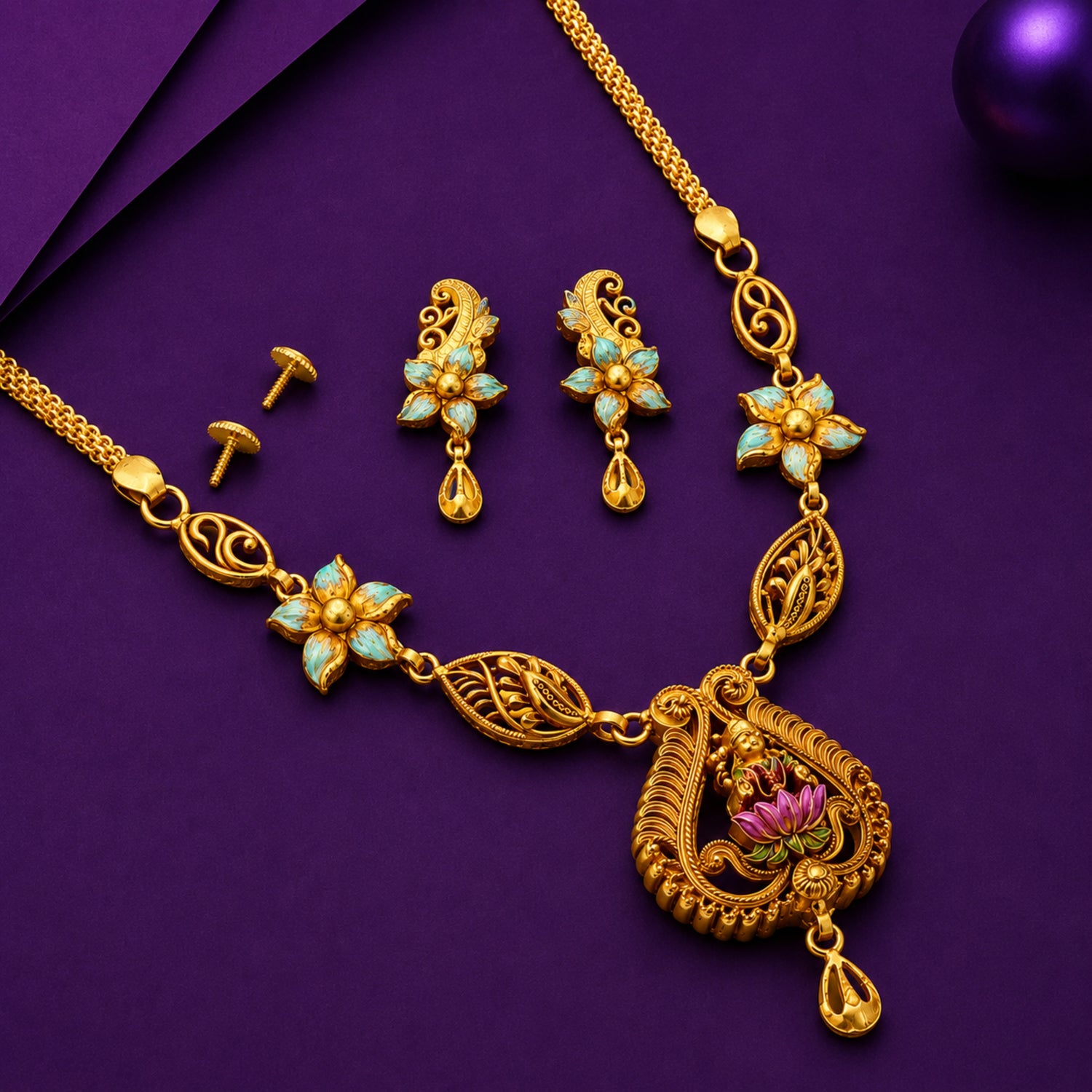 The Pankaja Lakshmi 925 Silver Choker Set