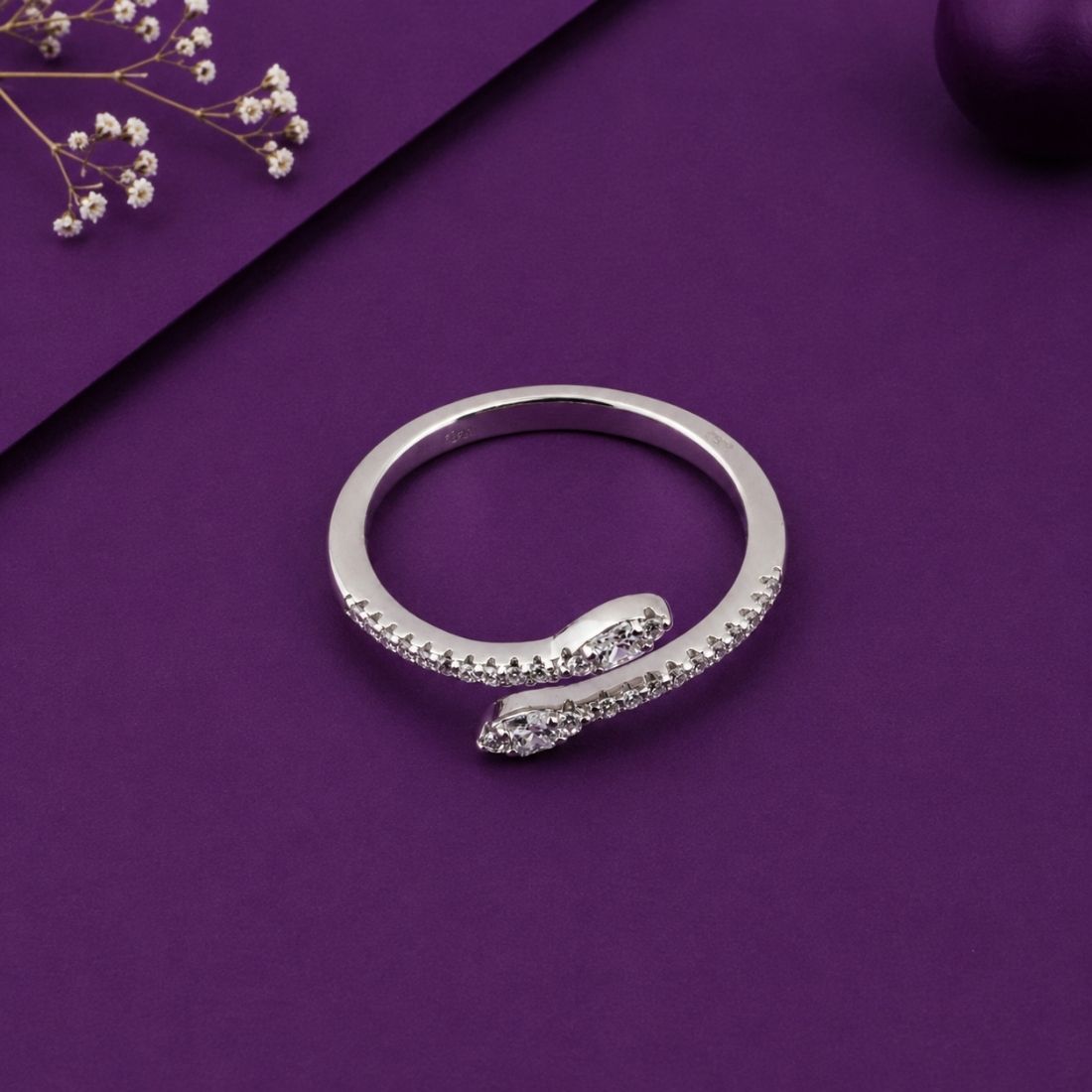 Sterling Silver Serpentine Bypass Wrap Ring