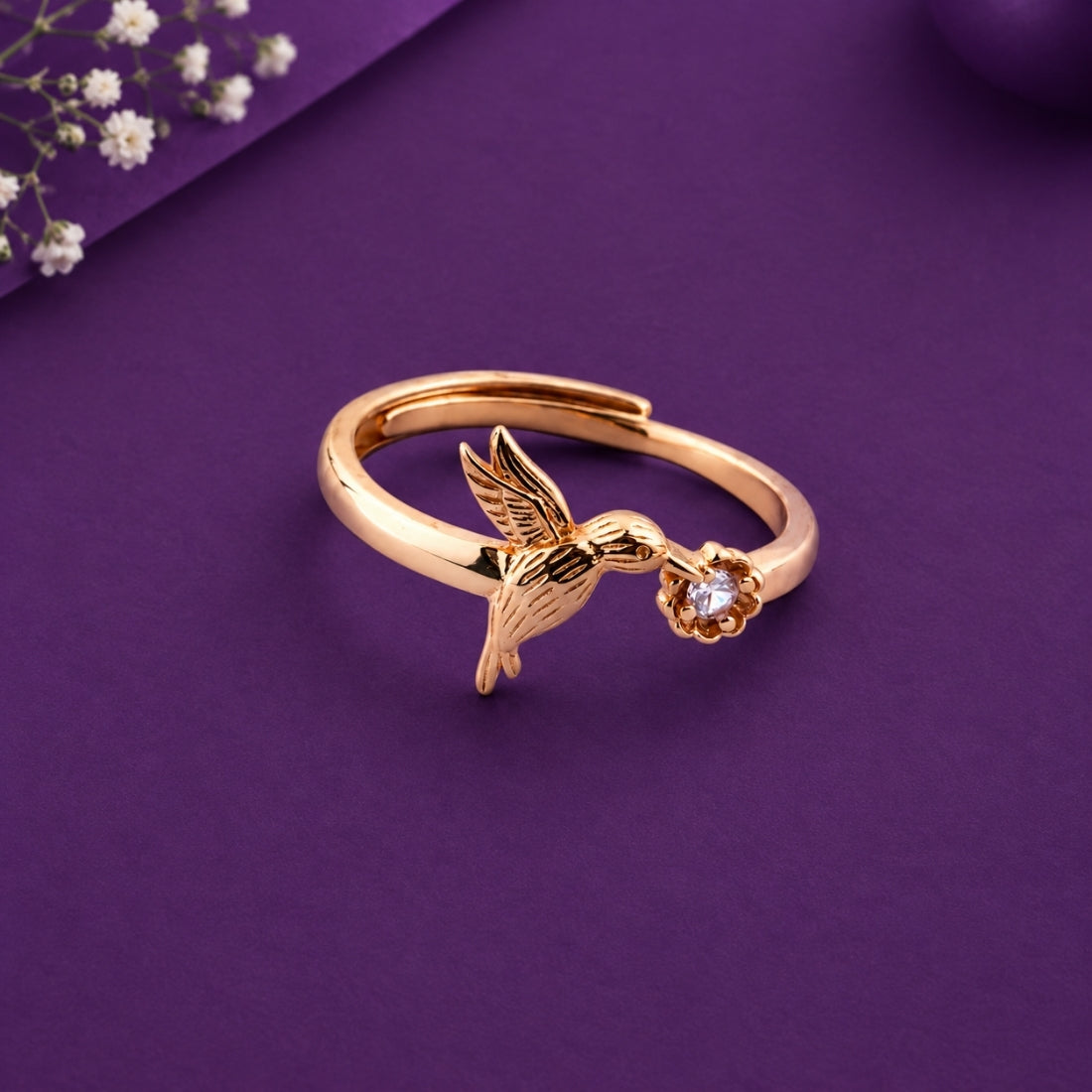 Enchanted Garden Hummingbird 925 Silver Ring