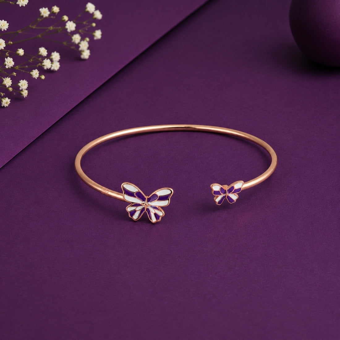 Violet Flutter Rose Gold Butterfly Kada