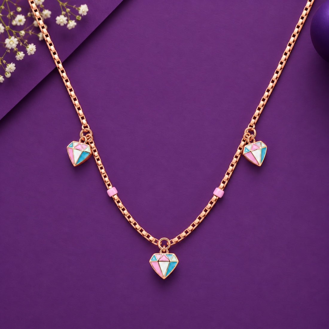Aura of Love Multi-Heart 925 Silver Chain