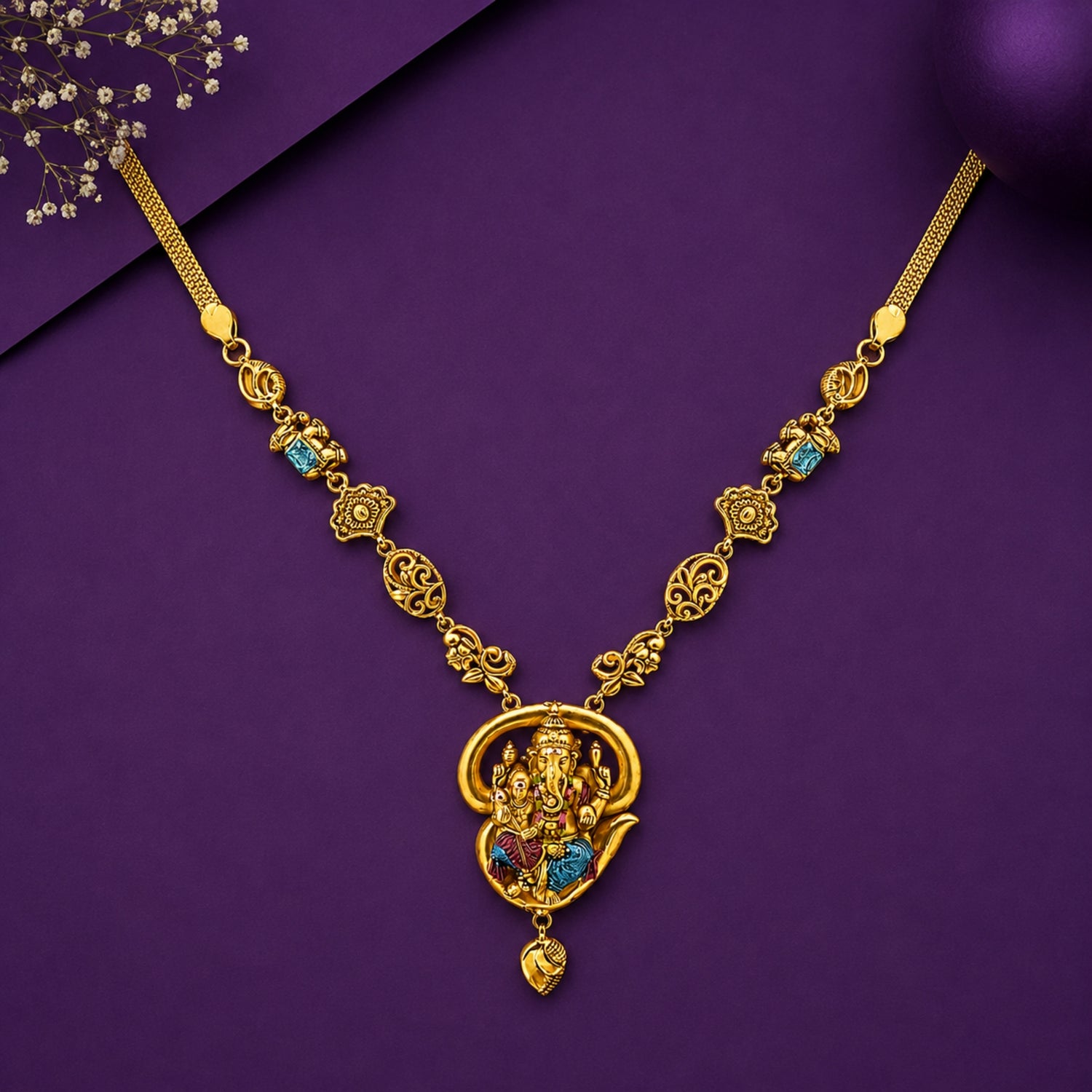The Vinayaka Mayura Fusion Silver Choker