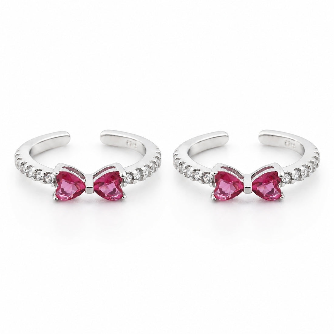 Pink Coquette Open-Back Toe Rings
