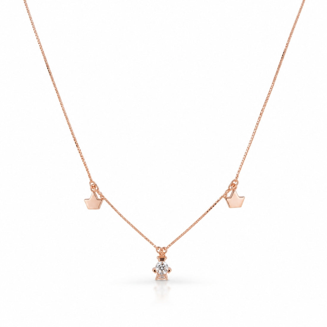The Princess Tiara Multi-Charm Rose 925 Silver Chain