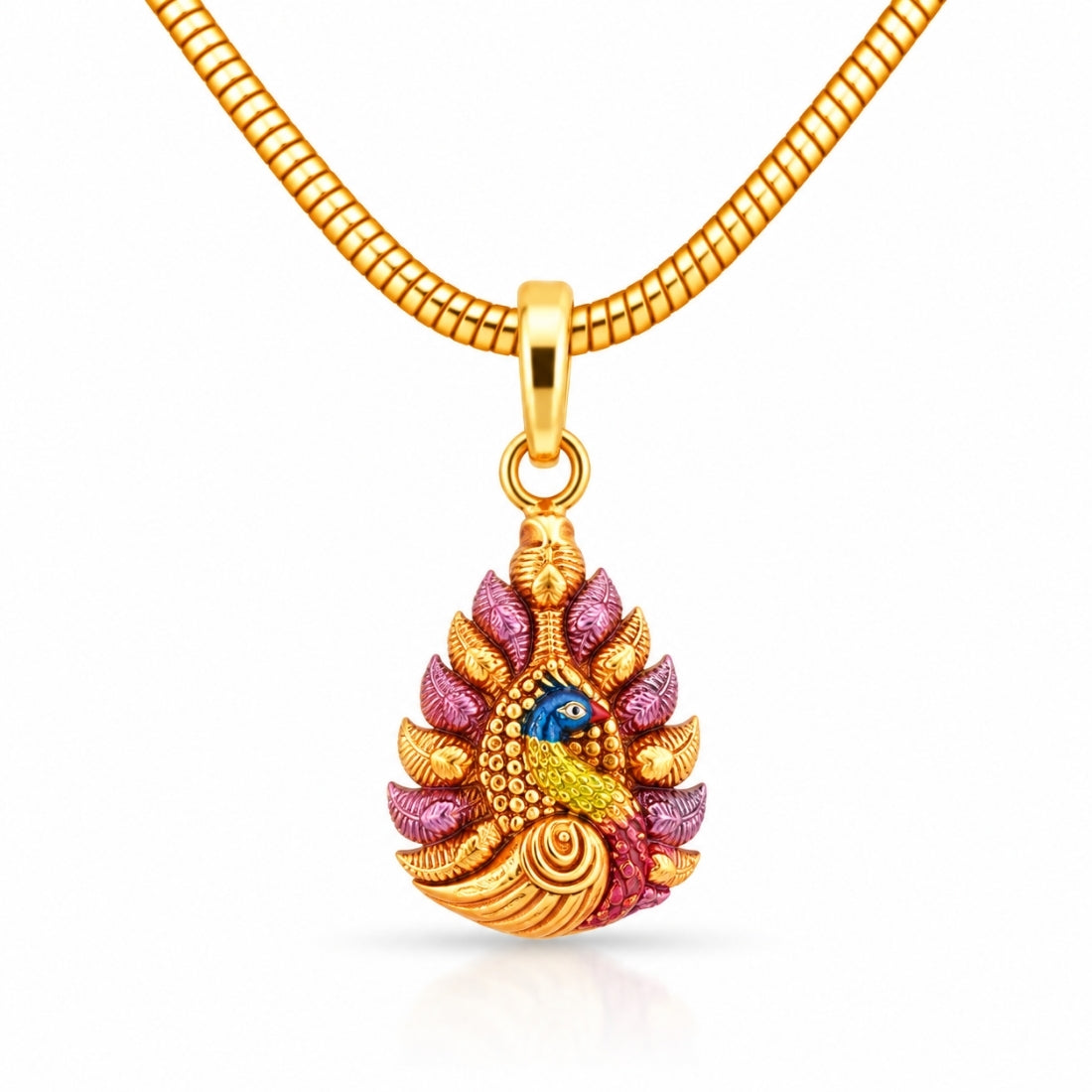 The Mayura Tilakam 925 Silver Gold Plated Pendant