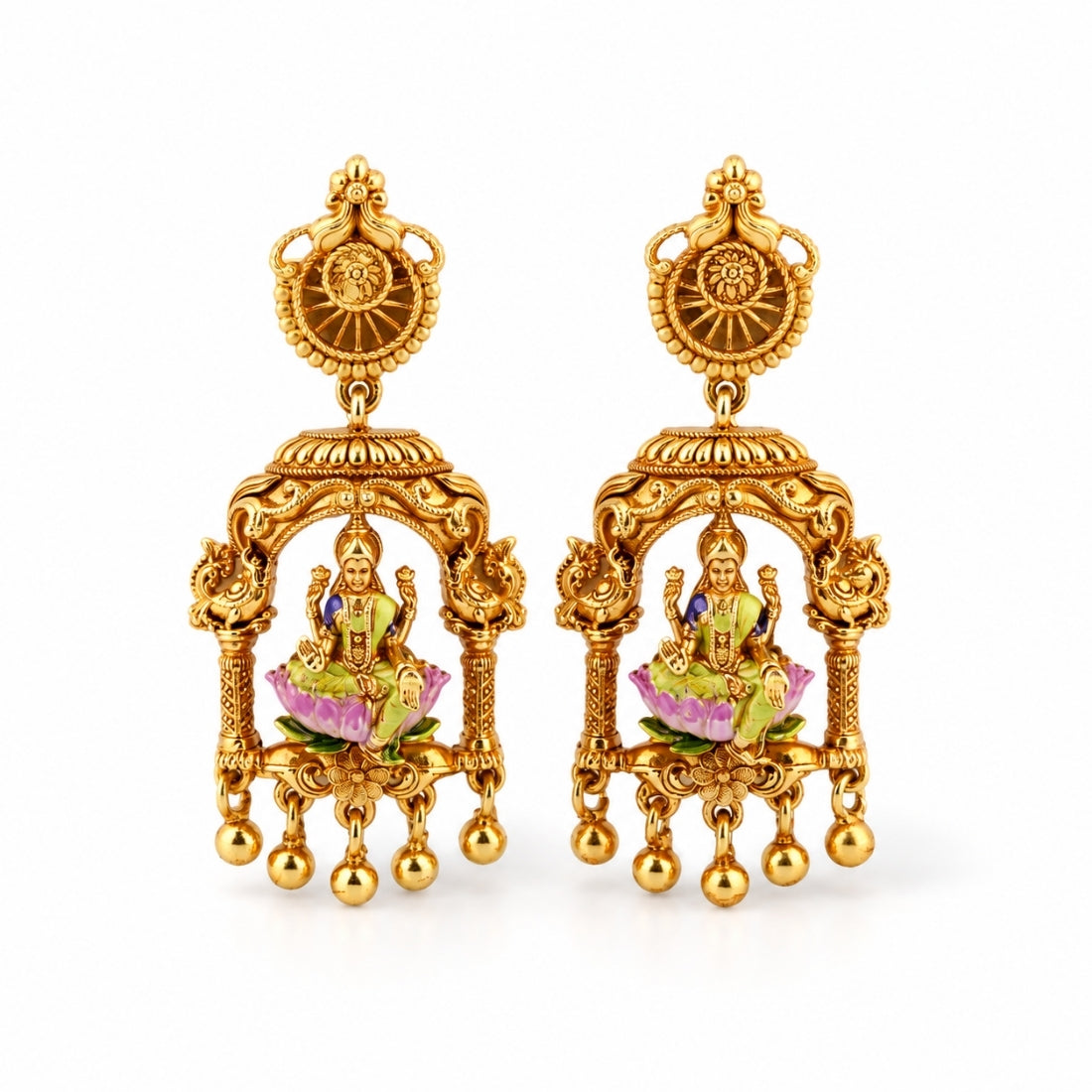 The Shrinidhi Lakshmi Pavilion Drops (Gold-Plated 925 Sterling Silver)
