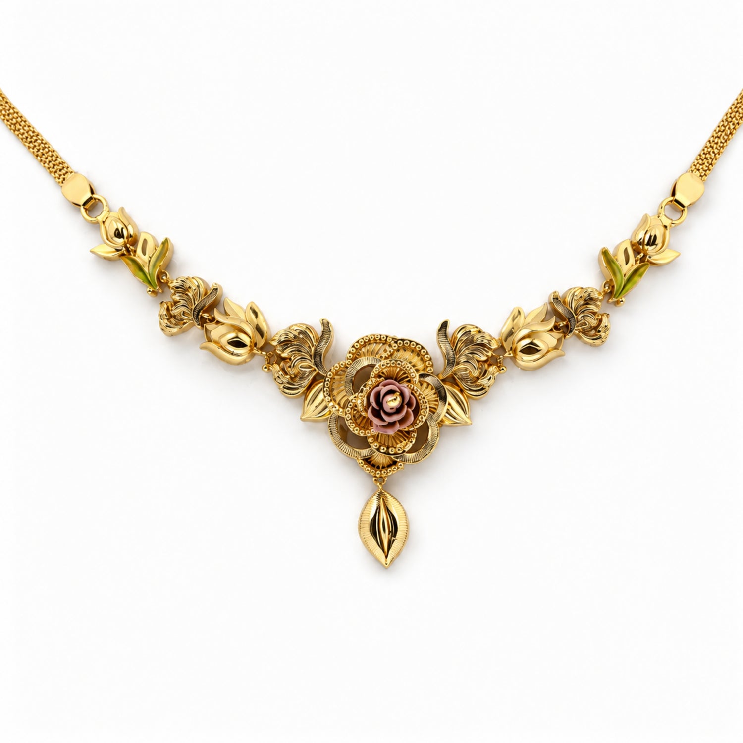 The Gulabi Blossom Fusion Silver Choker