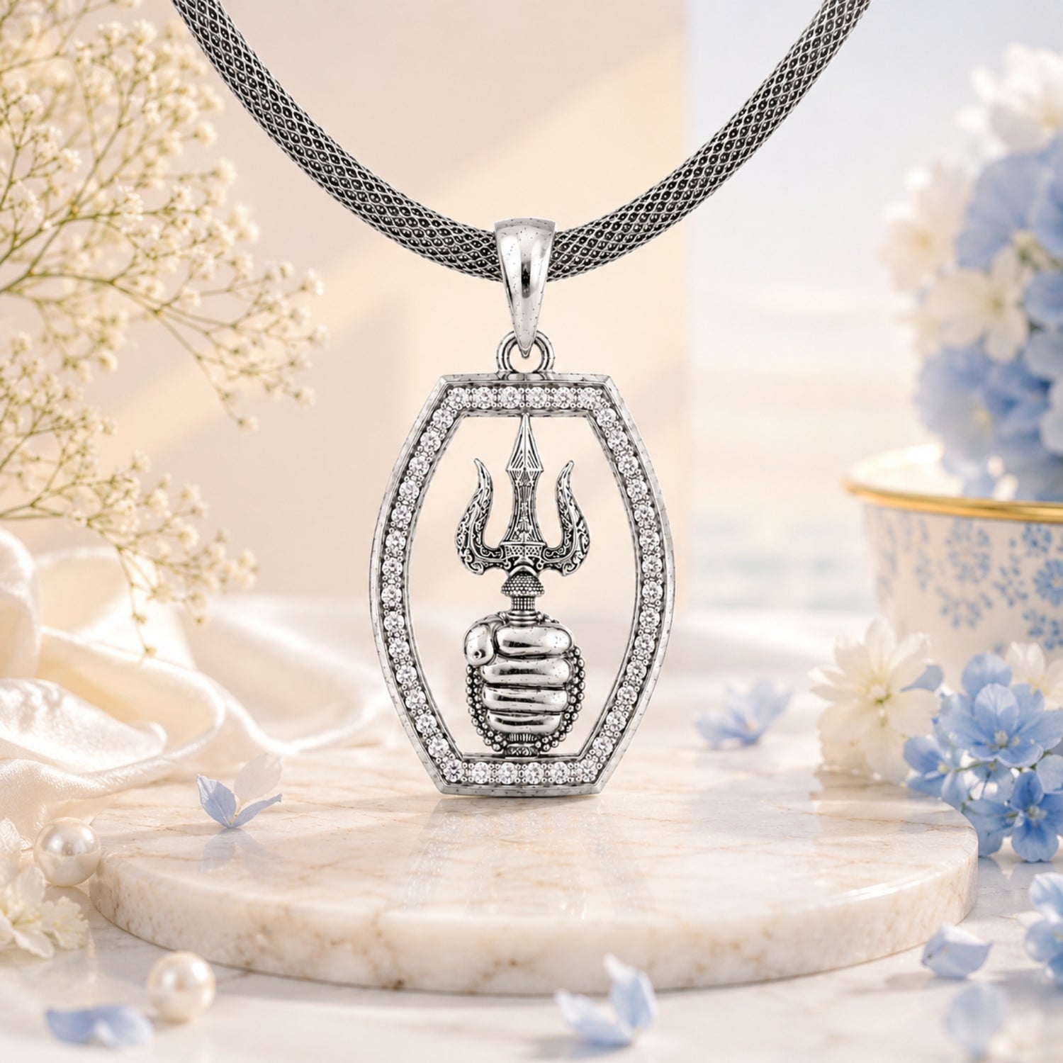 The Sovereign Mahadev Trishul 925 Sterling Silver Pendant