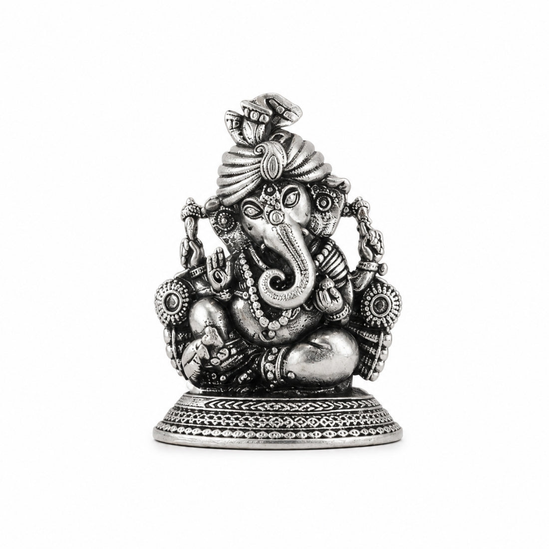 The Vighnaharta Royal Pethawala 925 Silver Ganesha Idol