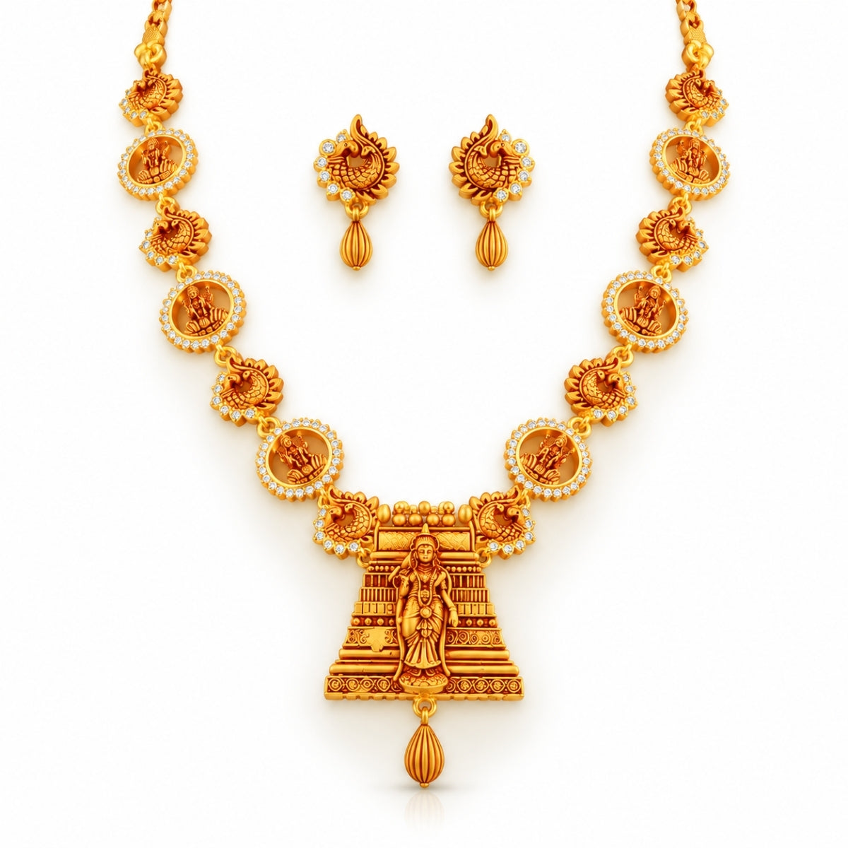 The Madurai Meenakshi Amman Heritage 925 Silver Gold-Plated Temple Set
