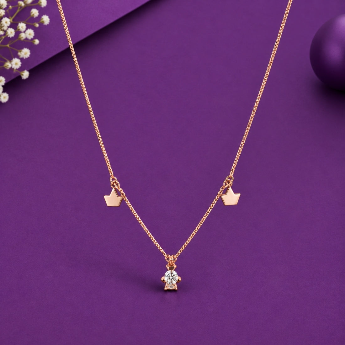 The Princess Tiara Multi-Charm Rose 925 Silver Chain