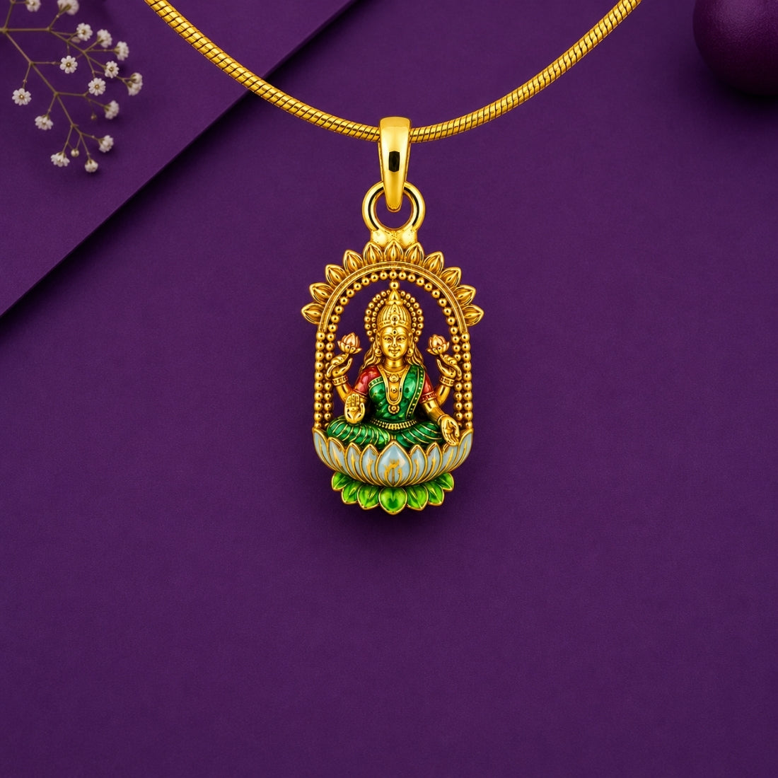 The Divine Lakshmi Archway Lotus Charm (925 Silver)
