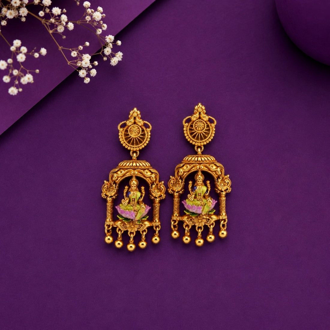The Shrinidhi Lakshmi Pavilion Drops (Gold-Plated 925 Sterling Silver)