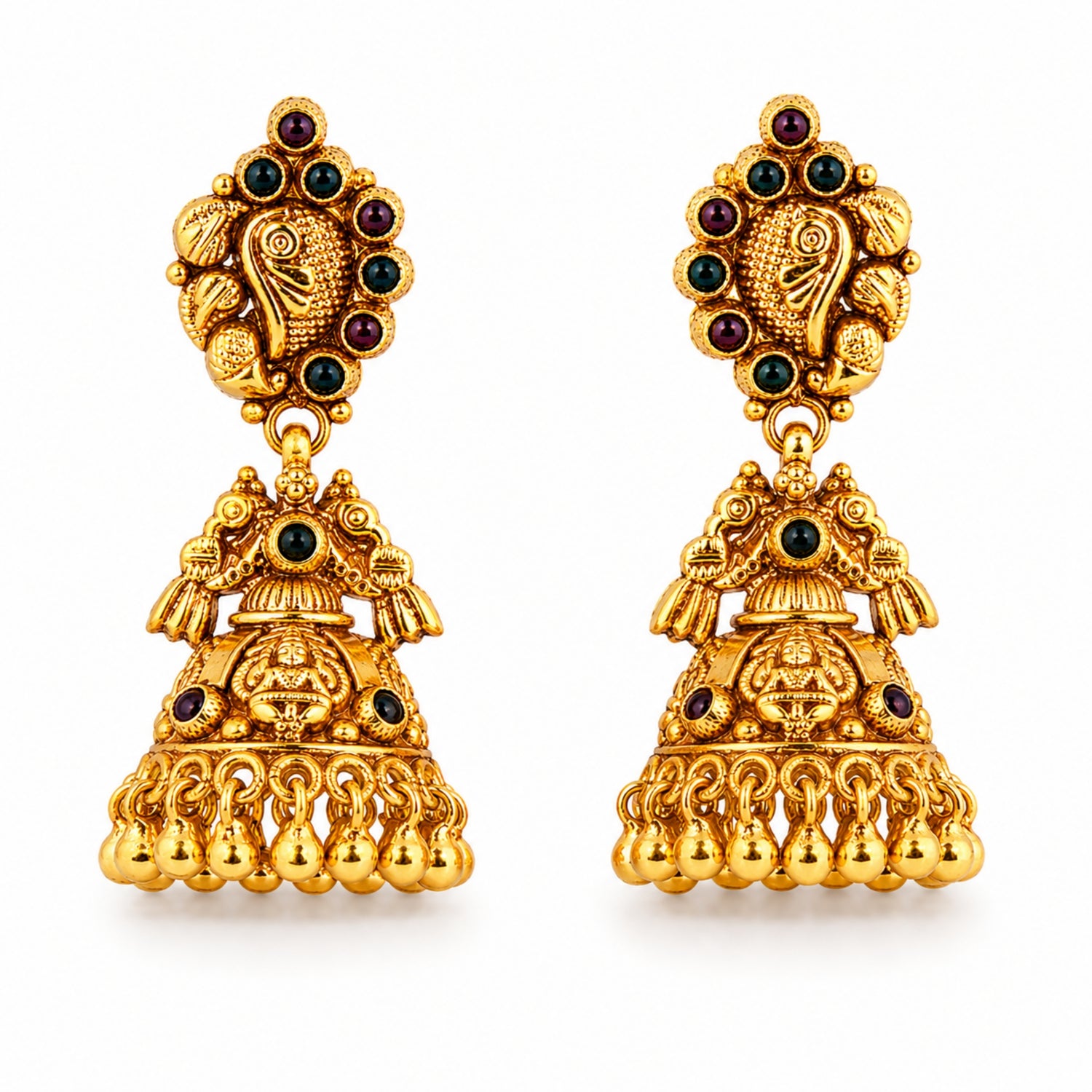 The Avani Paisley Heritage Jhumka – 925 Sterling Silver (Antique Gold Finish)