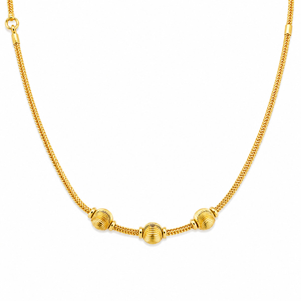 The Triveni Golden Bead 925 Sterling Silver Mugappu Chain