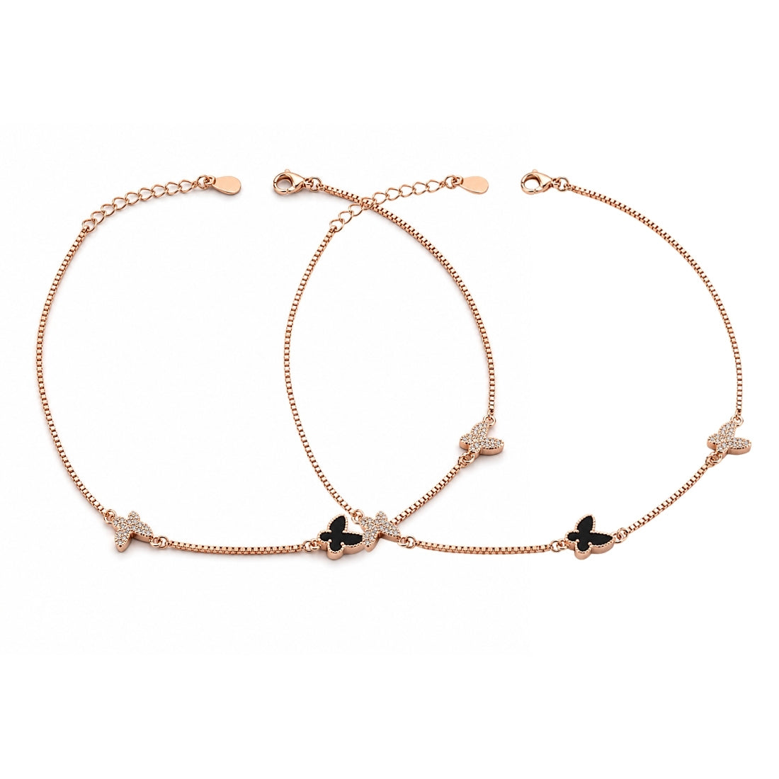 Rose Gold Monarch Onyx 925 Silver Payal