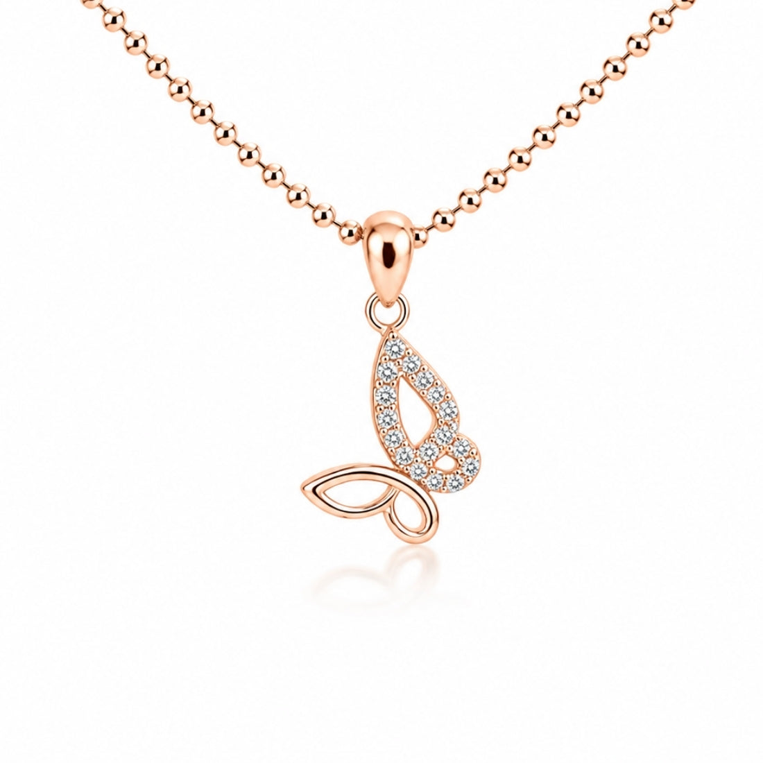 The Monarch Grace Open-Wing 925 Silver Rose Gold Pendant