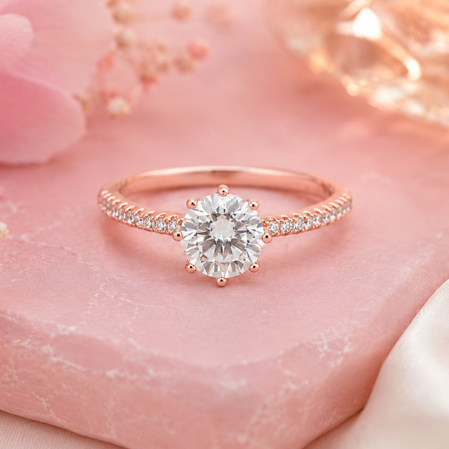 Blush Luminary Solitaire 925 Sterling Silver Ring