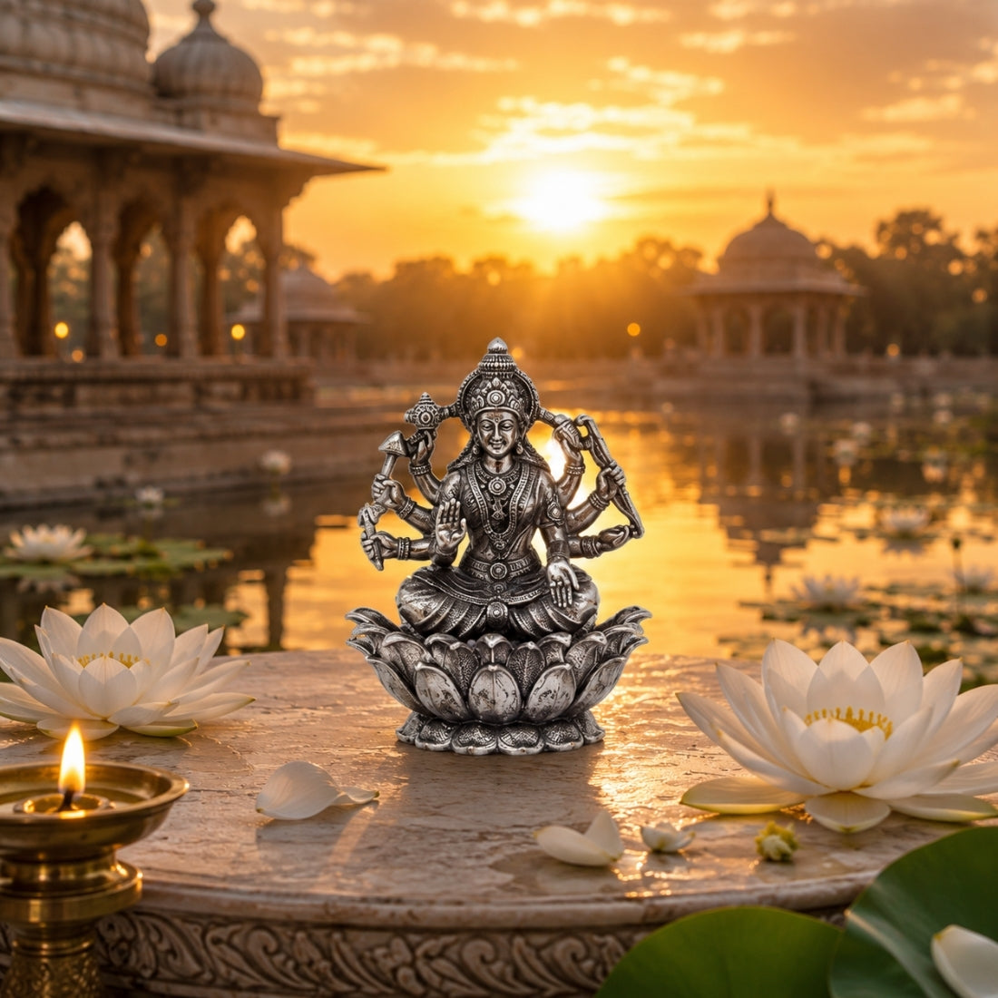 The Sanatana Durga Mahashakti 925 Silver Idol