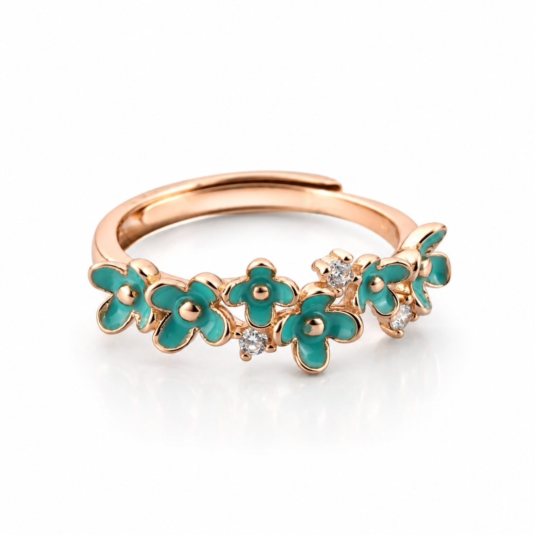 Enchanted Vine Crystal Flora 925 Silver Ring
