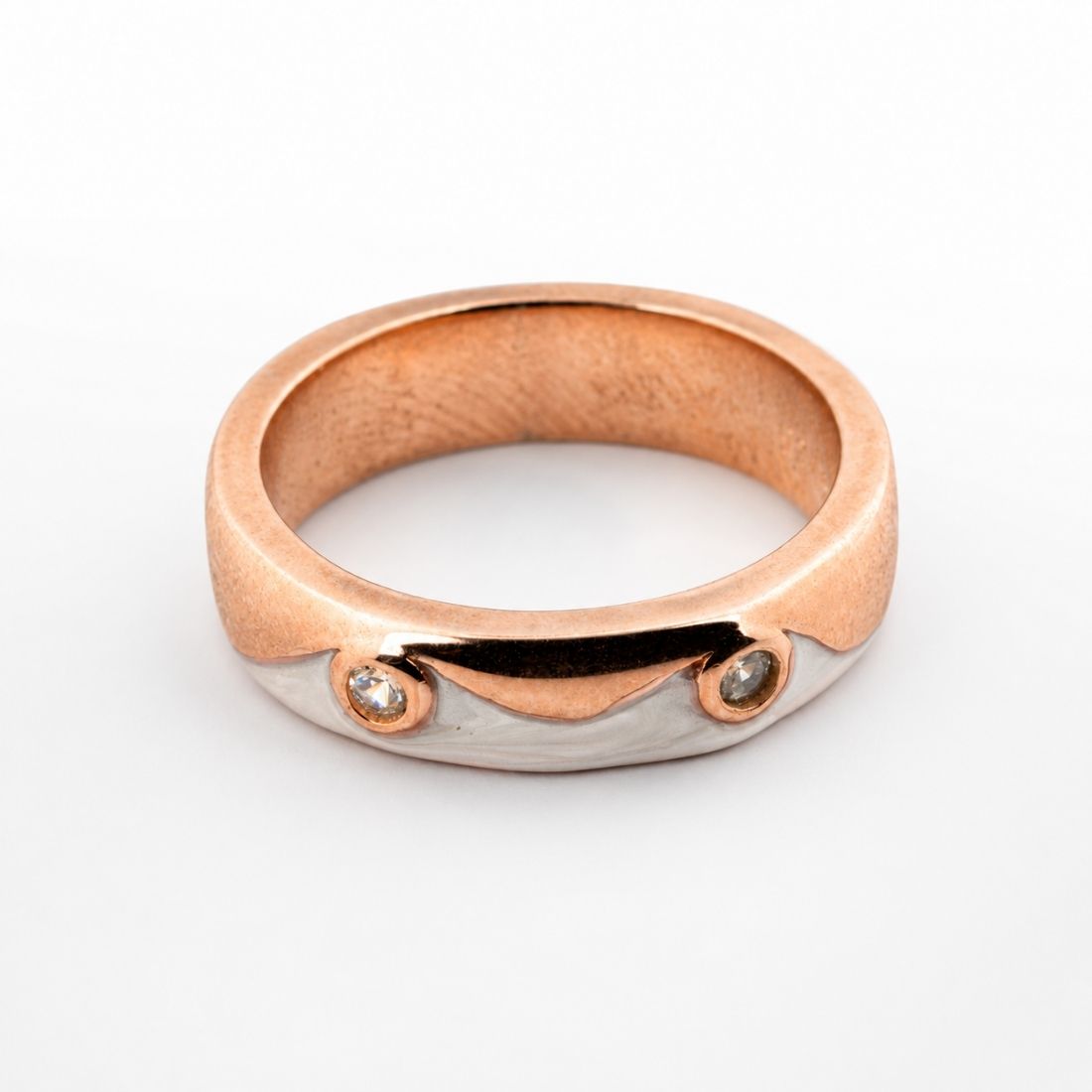 Two-Tone Cute Frog Face 925 Sterling Silver Ring