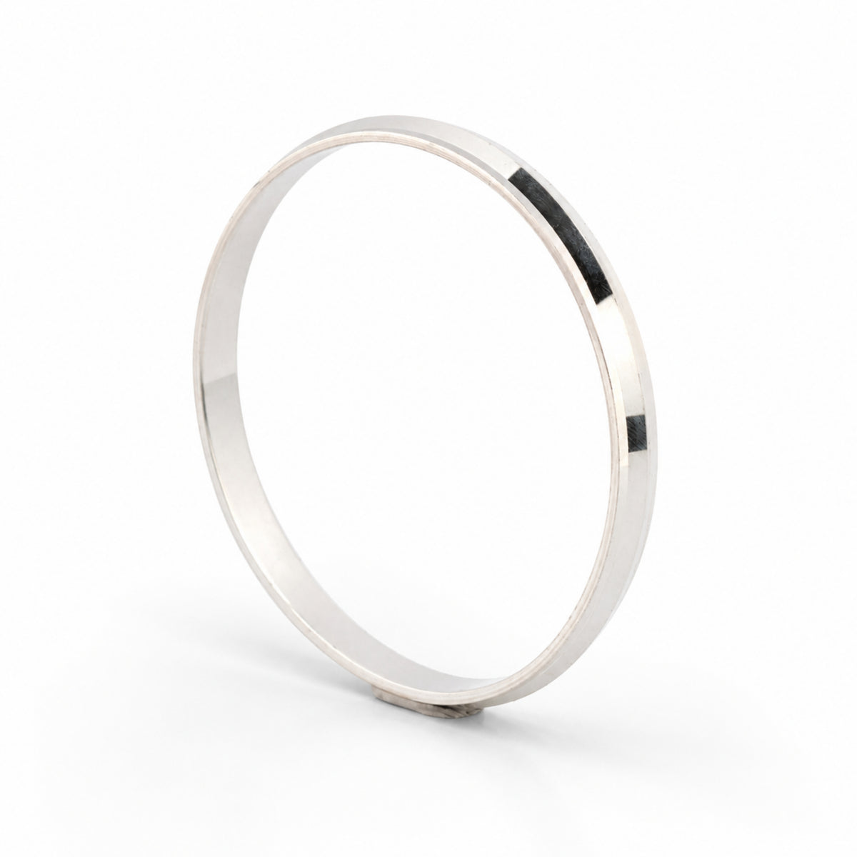 Classic Razor-Cut 925 Silver Flat-Top Kada