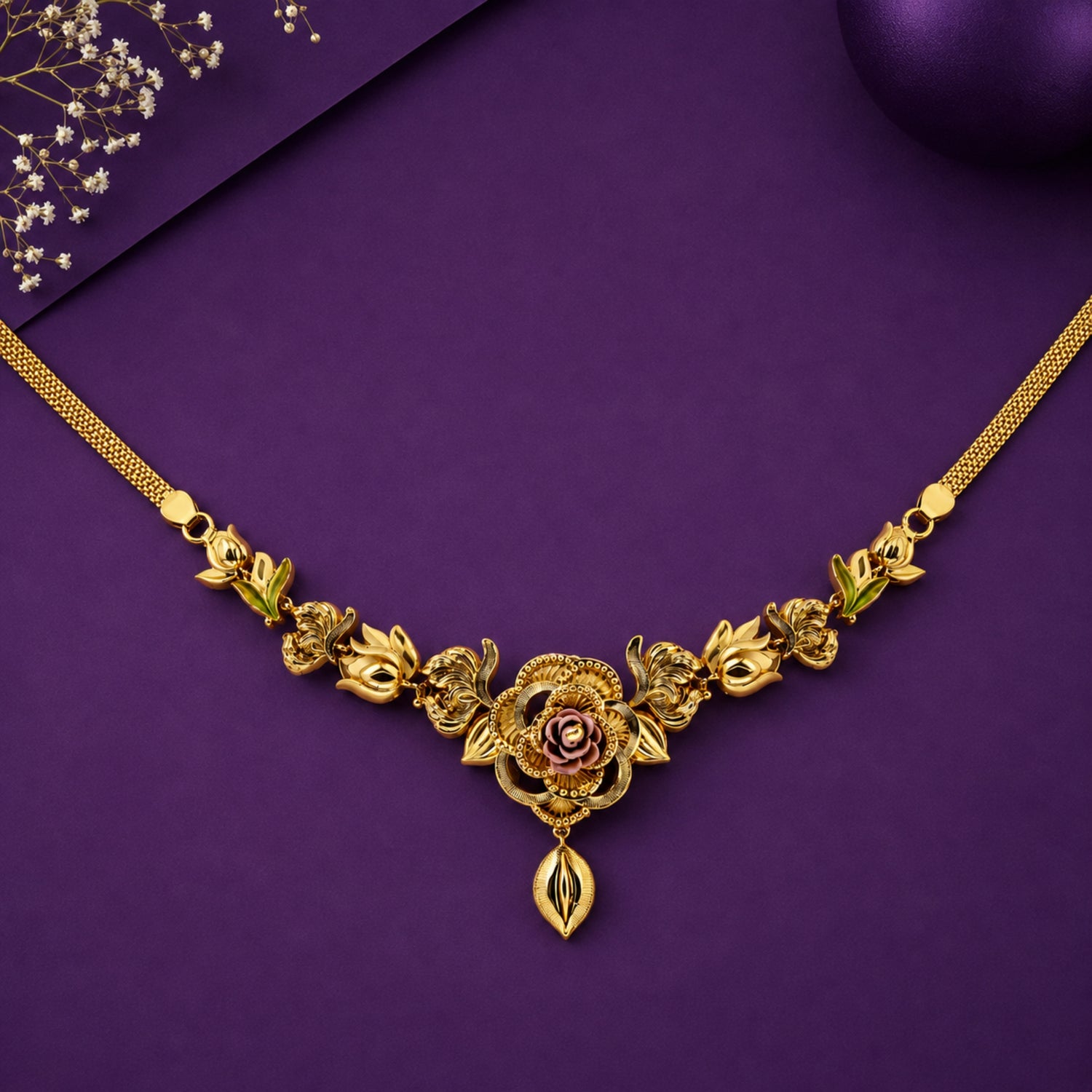 The Gulabi Blossom Fusion Silver Choker