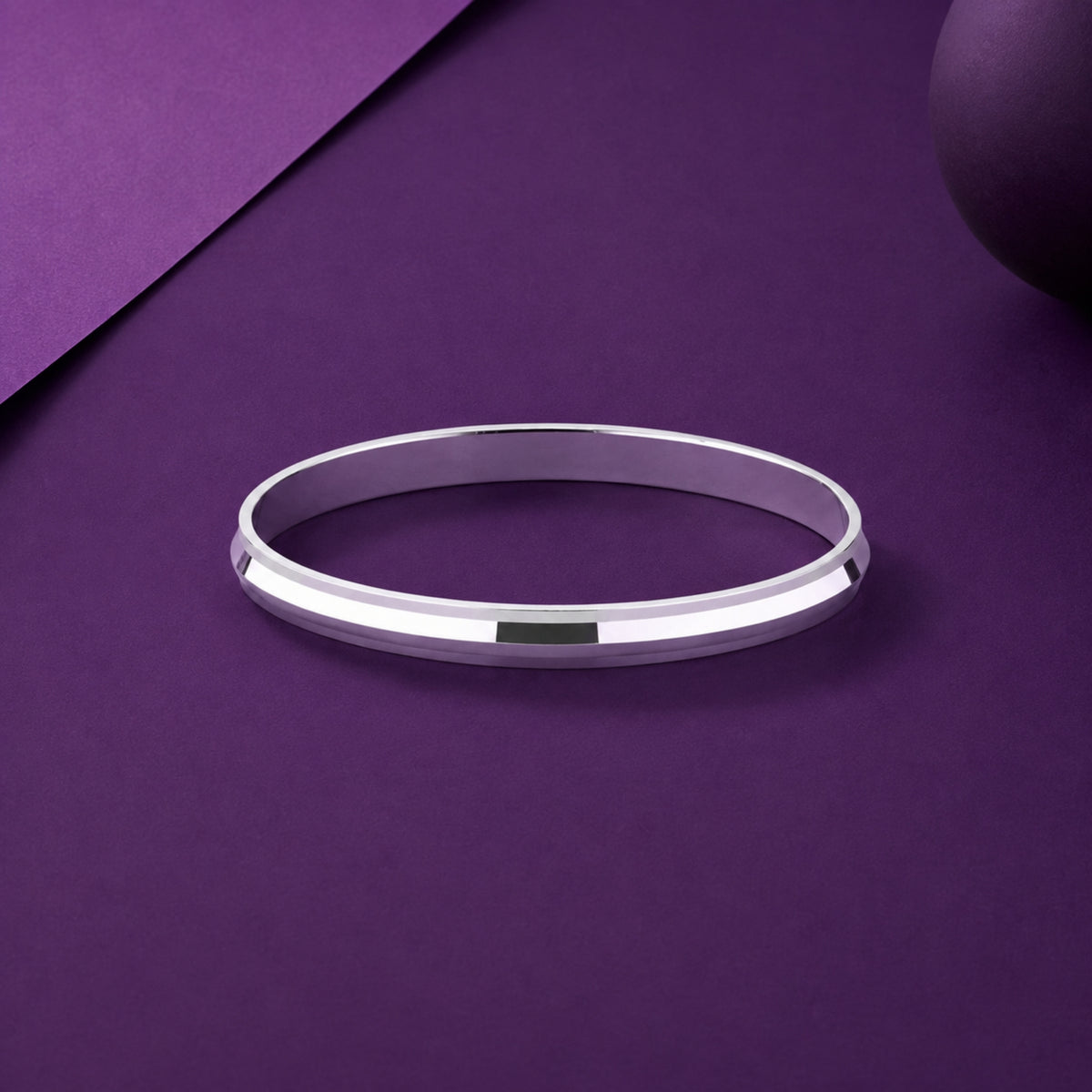 Classic Razor-Cut 925 Silver Flat-Top Kada