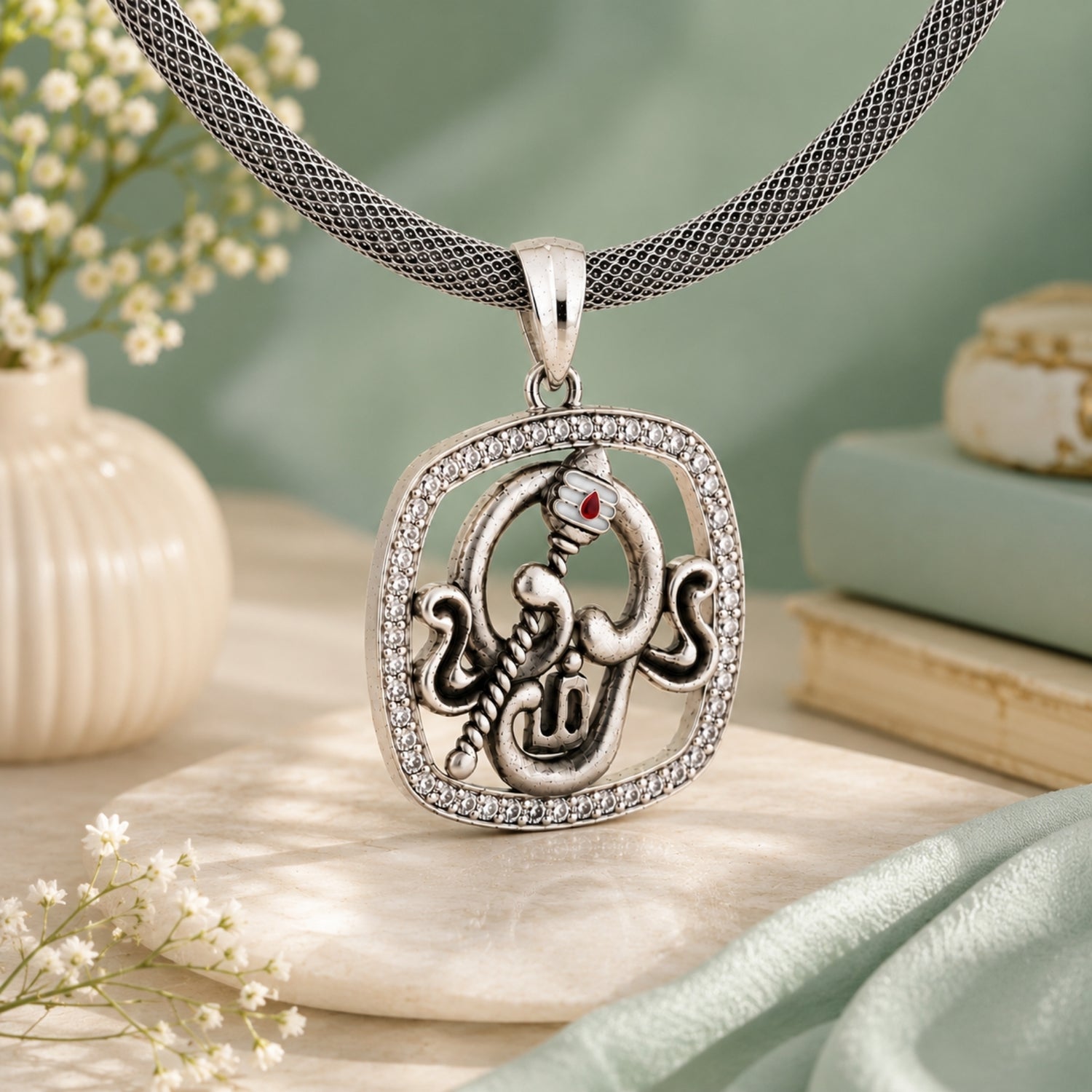 The Sacred Om Murugan Vel  925 Sterling Silver Pendant