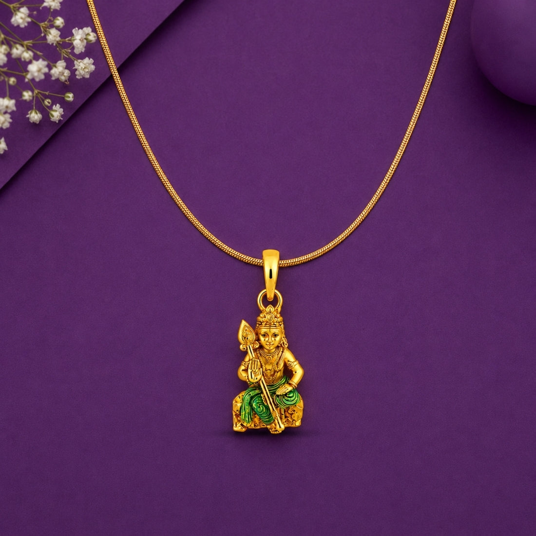 The Divine Seated Kartikeya Vel Charm (925 Silver)