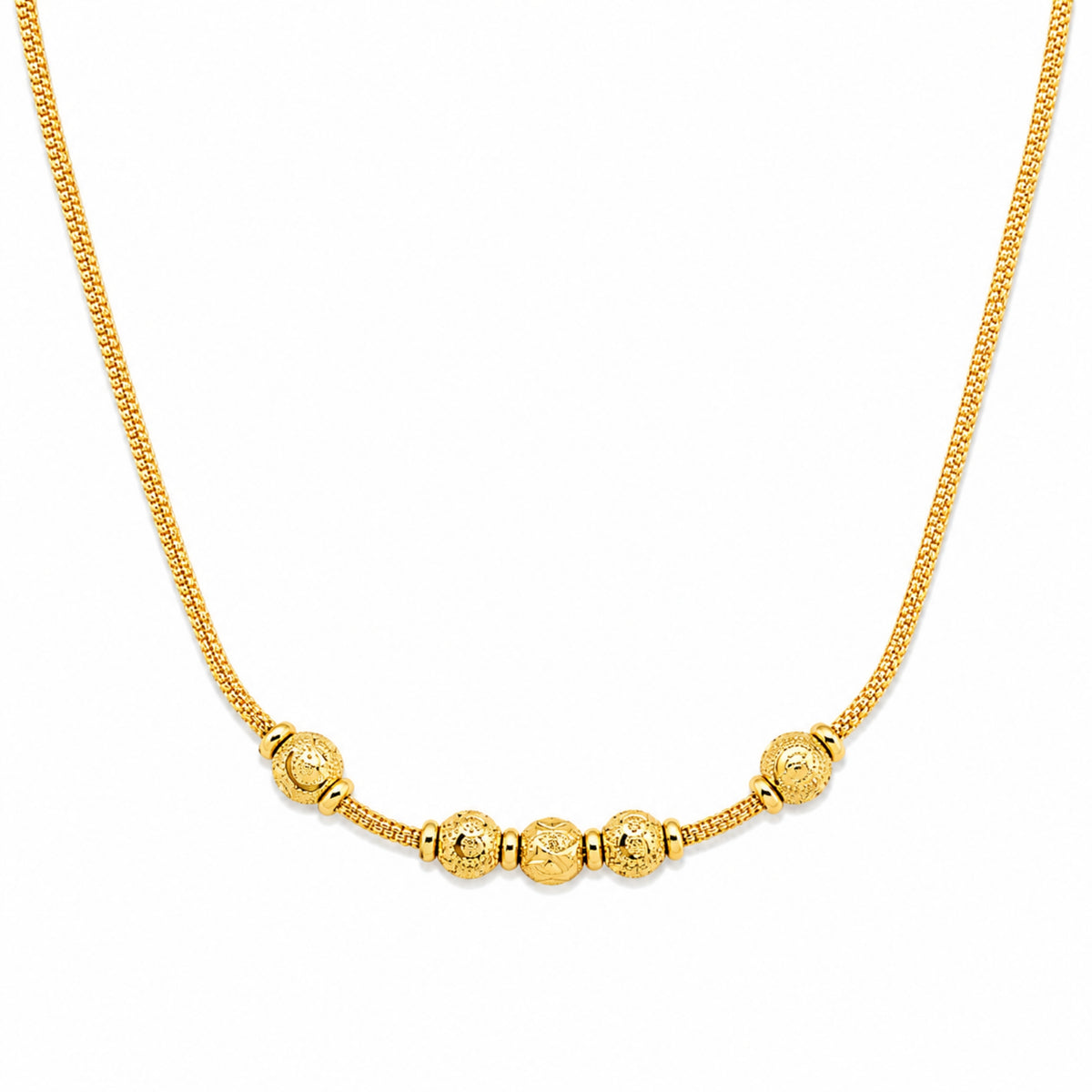 The Pancha Mani 925 Sterling Silver Five-Bead Mugappu Chain
