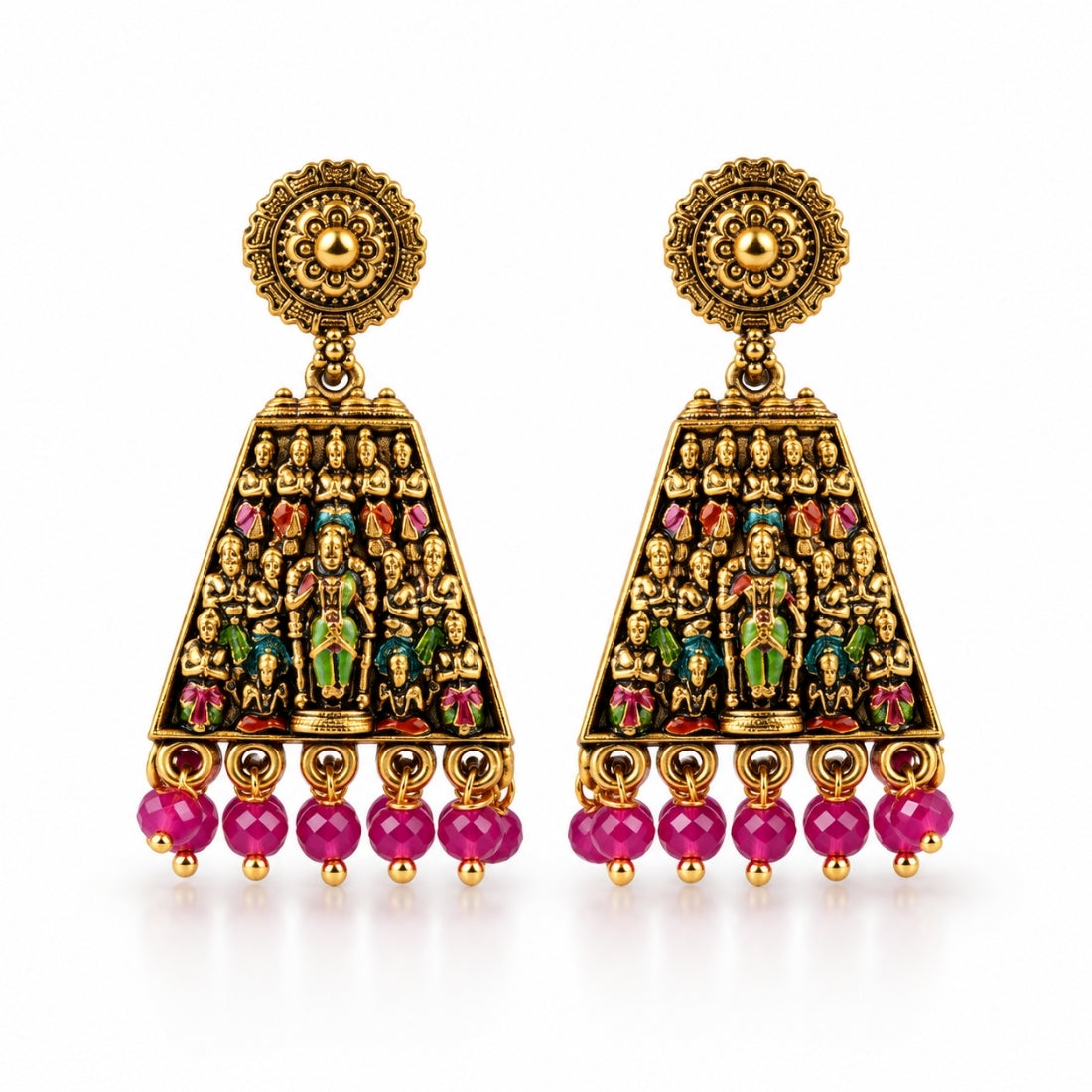 Vedic Gopuram Shakti Darbar Antique Jhumkas