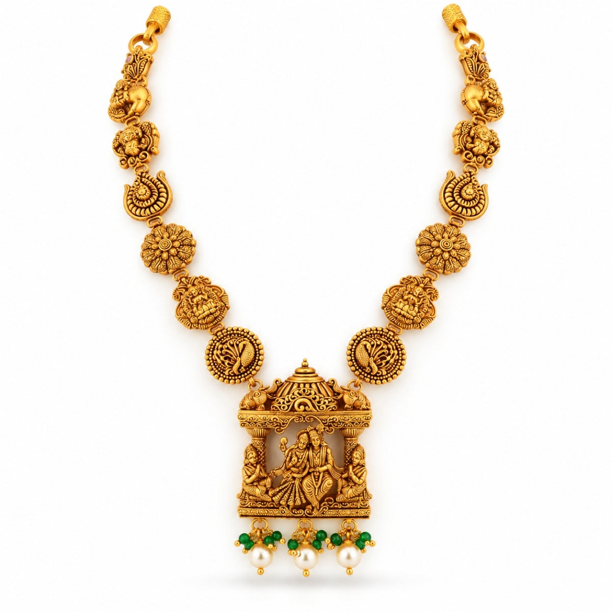 The Radha Krishna Mandapam Nakshi 925 Silver Necklace