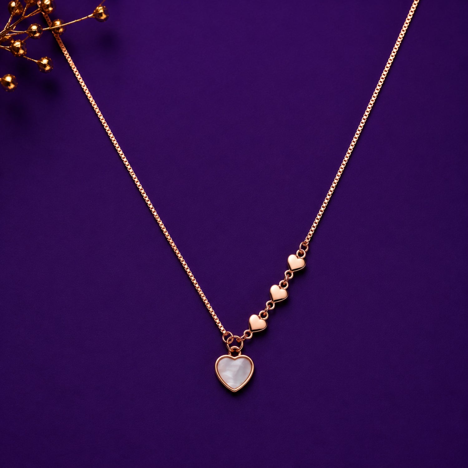 Mother-of-Pearl Sweetheart Drop 925 Silver Chain